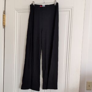 Elegant D-Exterior Made In Italy XL Black Stretch Waist Wide Leg Pants